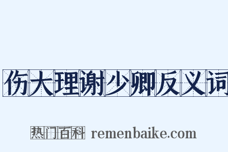 伤大理谢少卿反义词是什么意思的图片